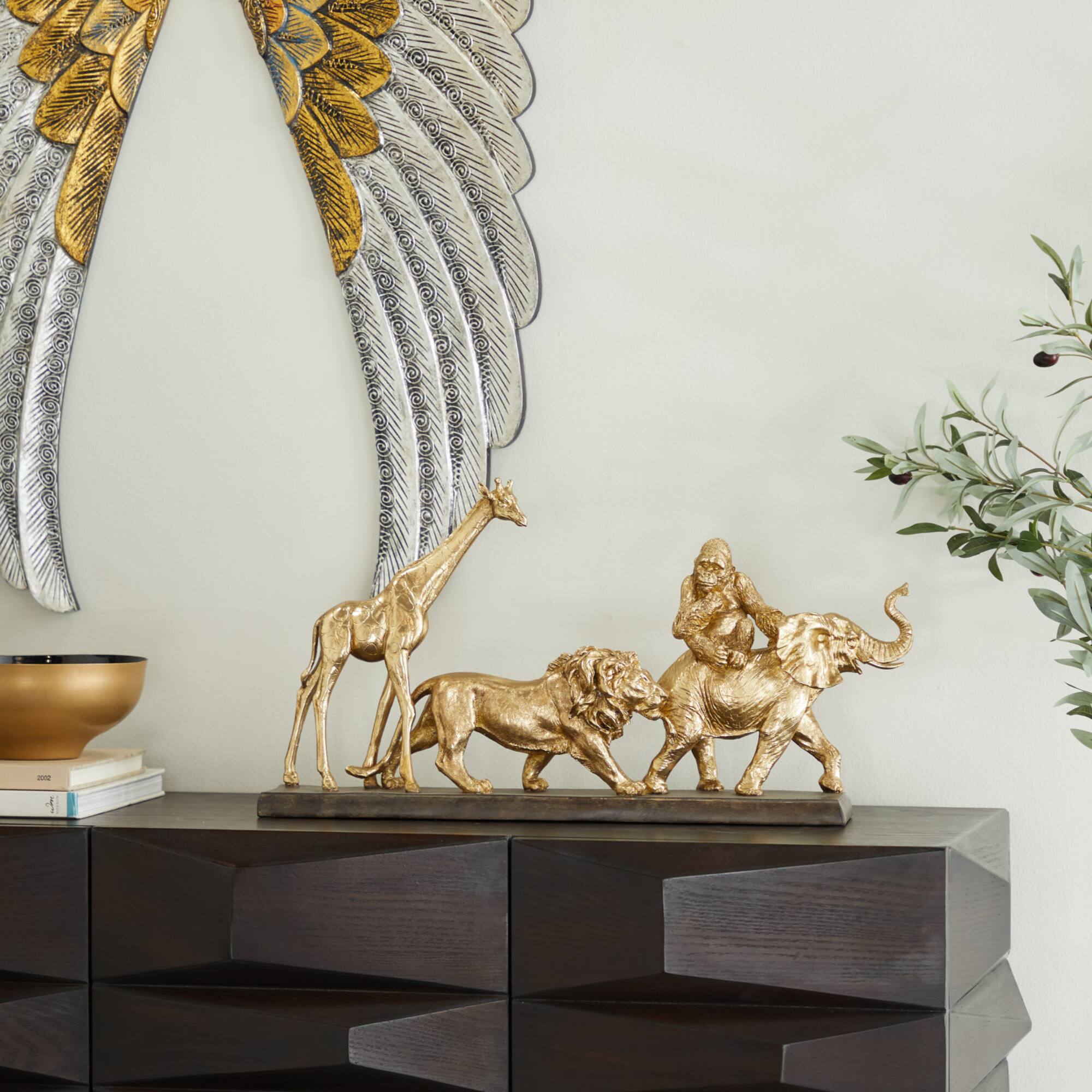 12" Gold Glam Jungle Sculpture